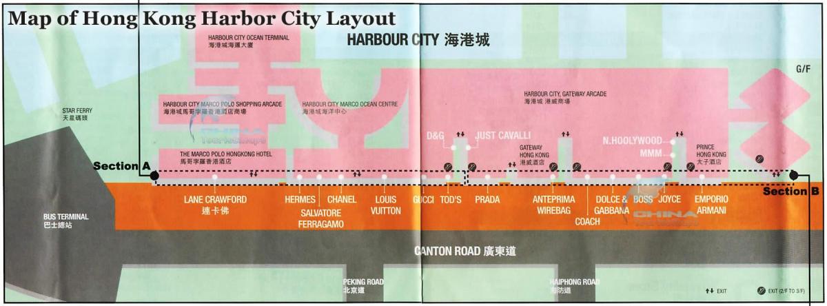 kart av harbour city Hong Kong