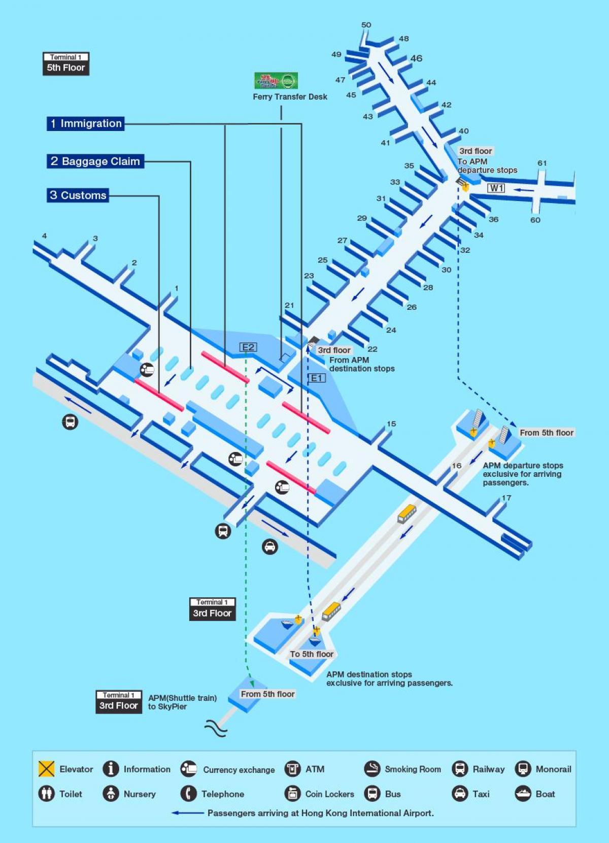 Hong Kong flyplass gate kart