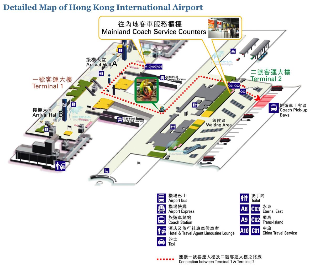 Hongkong flyplassen kart