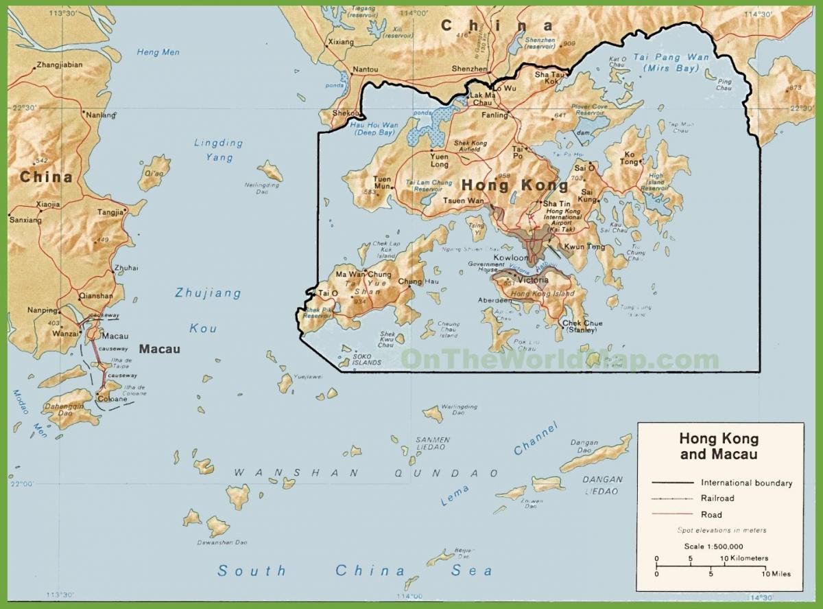 politiske kartet av Hong Kong