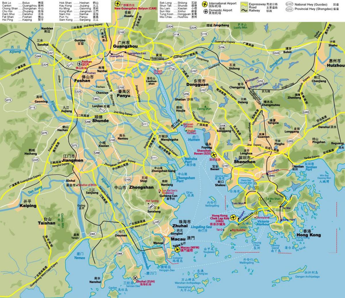 veien kartet av Hong Kong