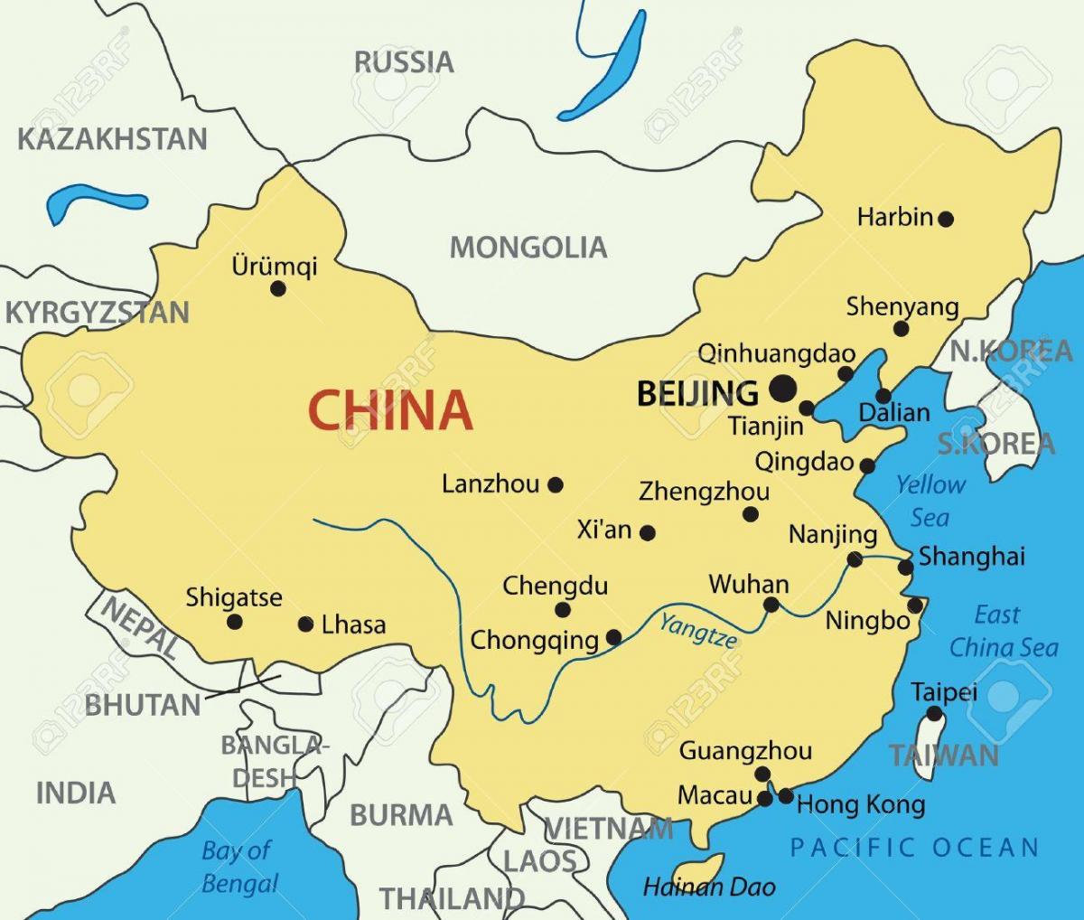 kart over Taiwan og Hong Kong