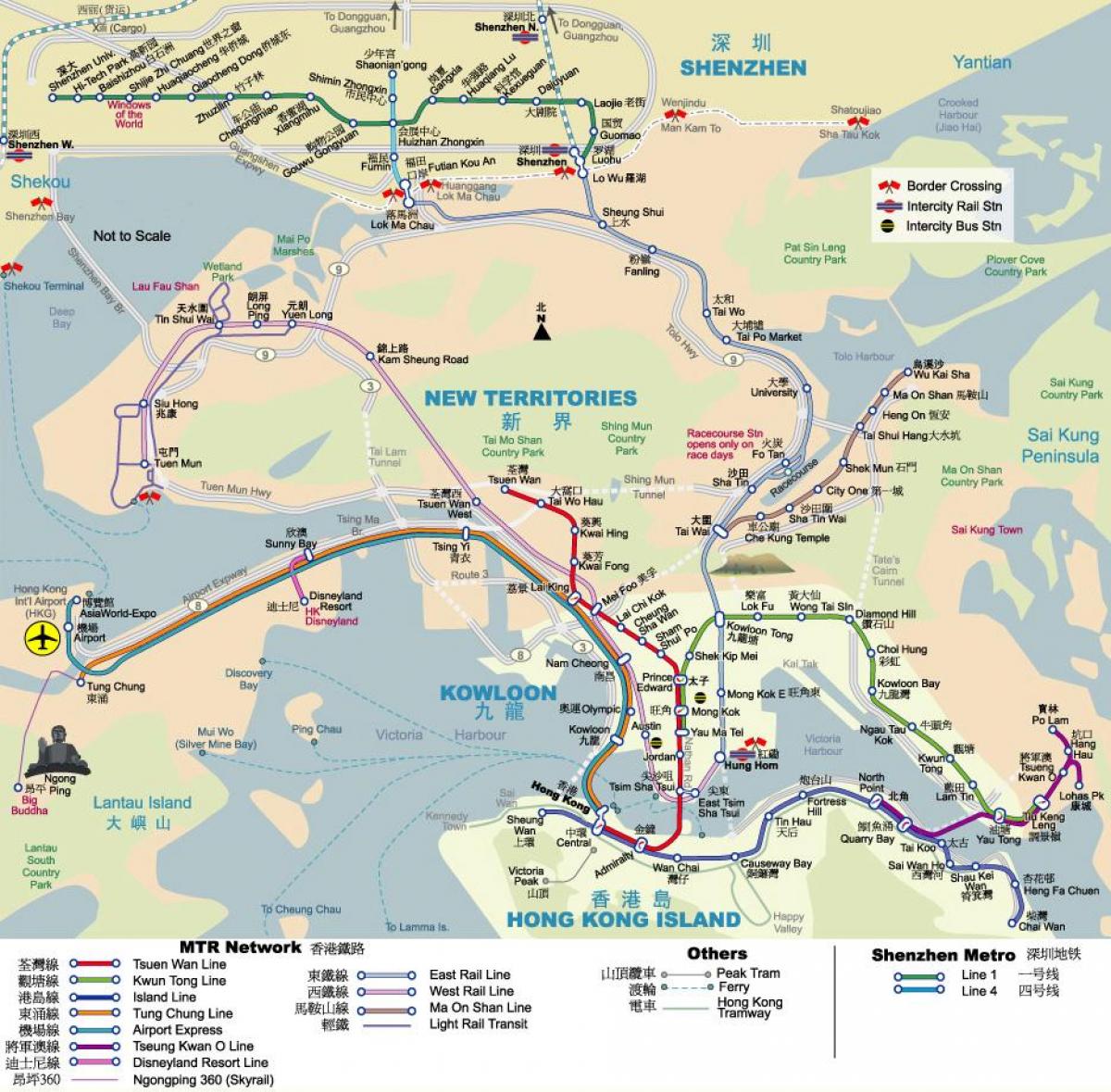 MTR-kartet av Hong Kong