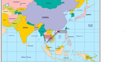 Hong Kong på kartet av asia