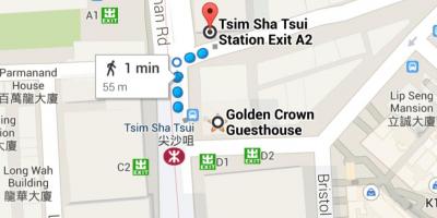 Tsim Sha Tsui MTR-stasjon kart