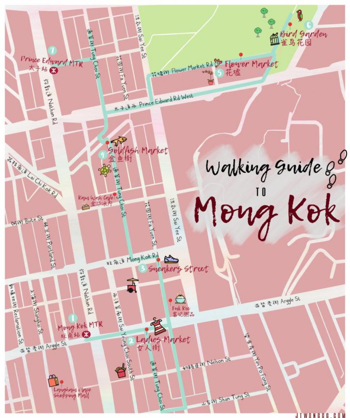 kart av Mong Kok Hong Kong