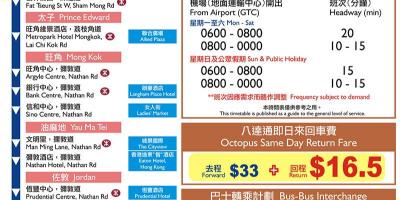 Hong Kong a21 buss rute kart