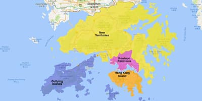 Kartet av Hong Kong området